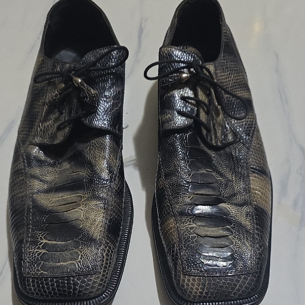 Men's Slick Erotica Two Tone Full Ostrich Shoes Size 13 Excellent